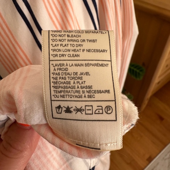 BB Dakota Salmon Navy & White Striped Sundress size Small - Picture 5 of 7